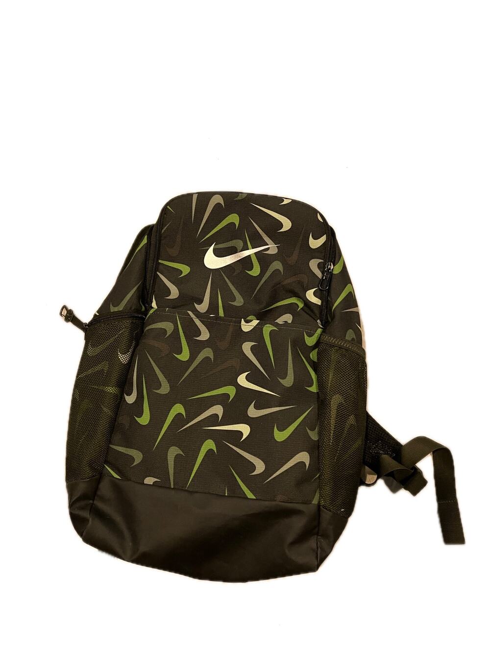 Nike Brasilia Printed Training Backpack 25L GreenBlackSilver